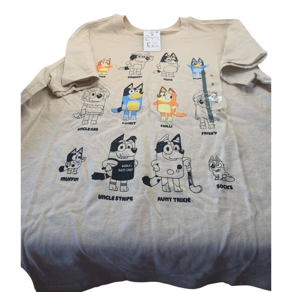 Bluey Character Graphic Tan T-Shirt M Cotton - Picture 1 of 7